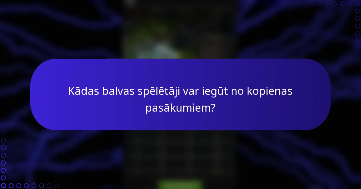 Kādas balvas spēlētāji var iegūt no kopienas pasākumiem?