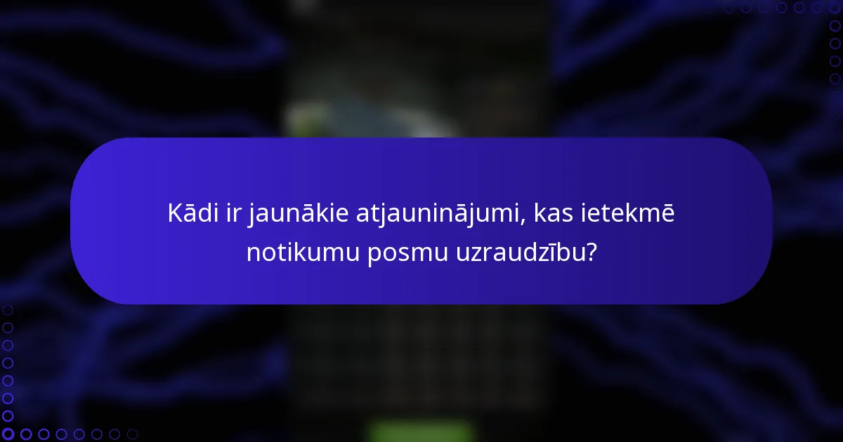 Kādi ir jaunākie atjauninājumi, kas ietekmē notikumu posmu uzraudzību?